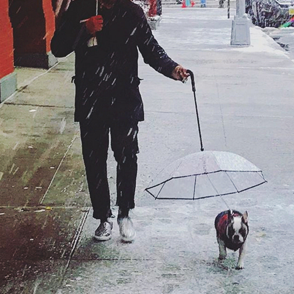 Cool Transparent Umbrella With Traction Chain - Best Pet Parcel