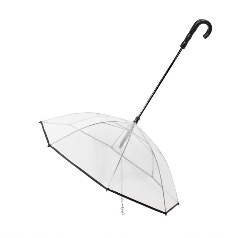 Cool Transparent Umbrella With Traction Chain - Best Pet Parcel